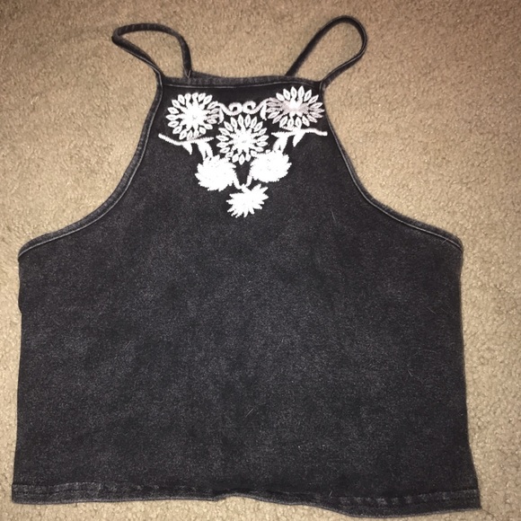 A black halter top - Picture 1 of 3